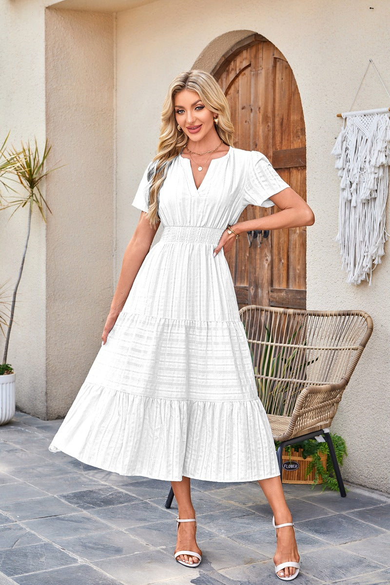 Midi-Kleid für Damen mit Rüschen-Details – Echo Archiv