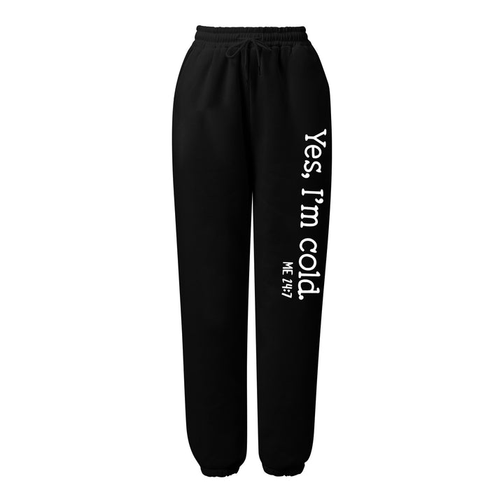 Damen weite Jogginghose hochgeschnitten mit seitlichem Statementprint und elastischem Bund – Avélisse