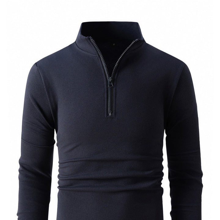 Herren Sportliches Langarmshirt mit halben Reißverschluss Echoarchiv