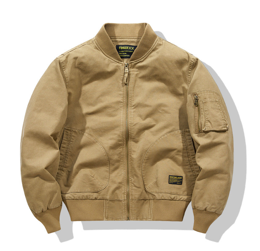 Herren  Heavyweight Baumwoll-Twill Bomberjacke mit gerundeter Tasche und Utility-Ärmeltasche mit Reißverschluss Echo Archiv