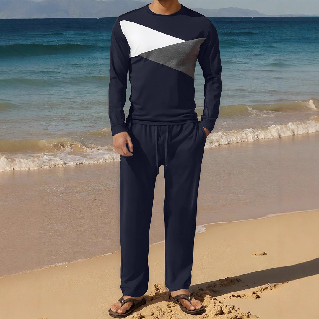 Herren Sportliches Set mit Farbblockdesign Echoarchiv