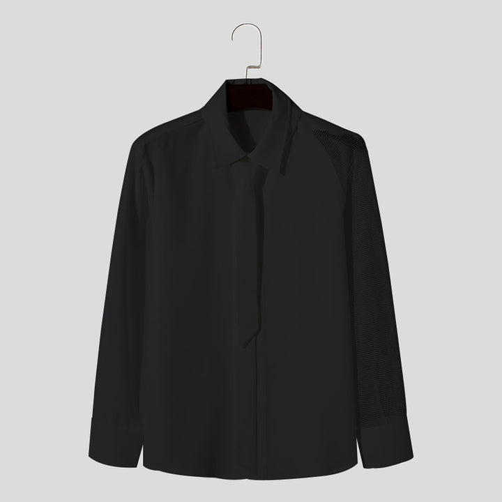 Damen Langarm Bluse mit transparenten Netzdetails Echoarchiv