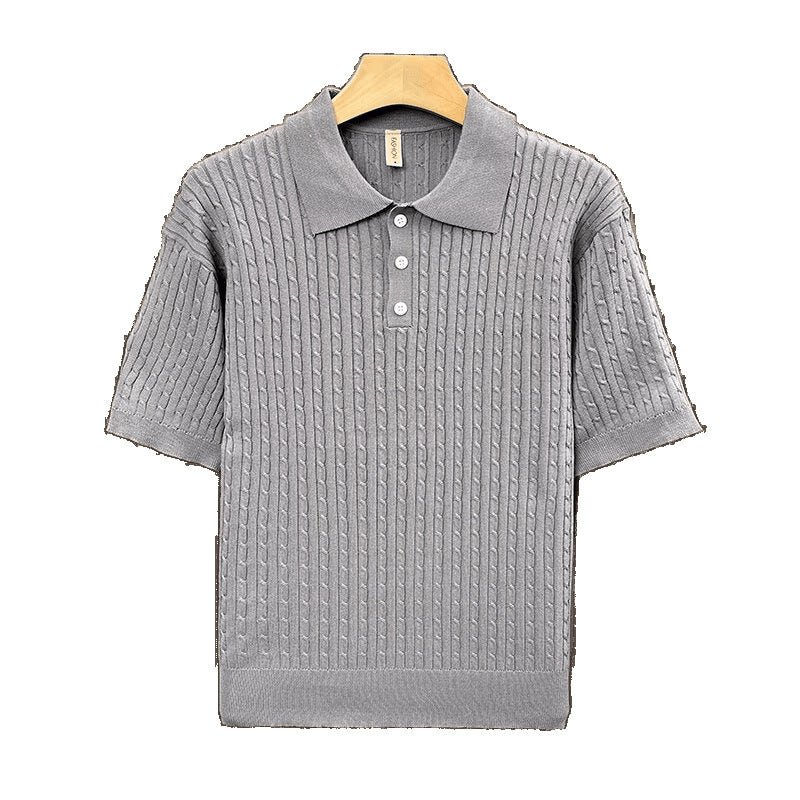 Herrenmode Strick-Polohemd mit strukturiertem Design Echo Archive
