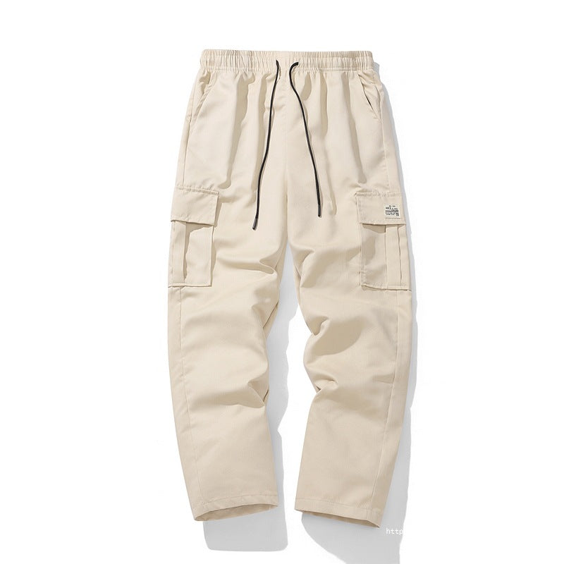 Herren Lässige Cargo-Jogginghose mit elastischem Tunnelzugbund, Mehrfachtaschen & tapered Bein Echo Archiv