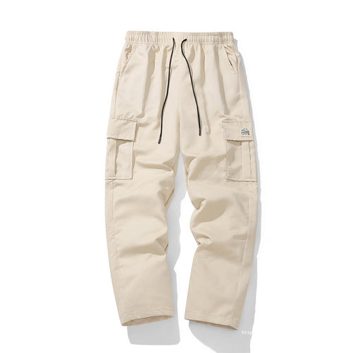 Herren Lässige Cargo-Jogginghose mit elastischem Tunnelzugbund, Mehrfachtaschen & tapered Bein Echo Archiv