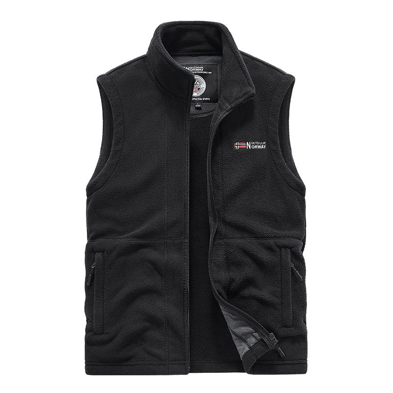 Herren Fleece-Weste mit hohem Kragen und praktischen Taschen Echo Archiv