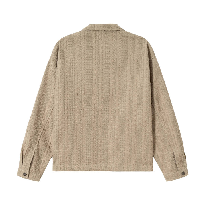 Unisex Texturierte Boxy-Blousonjacke mit durchgehendem Reißverschluss Echoarchiv