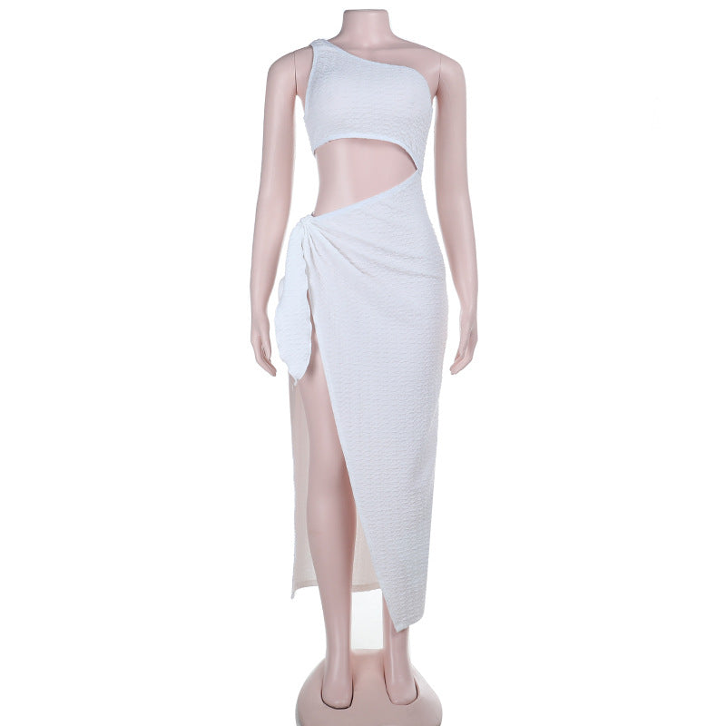 Damen asymmetrisches Maxikleid mit Cut-Out und Wickeldesign Echo Archiv