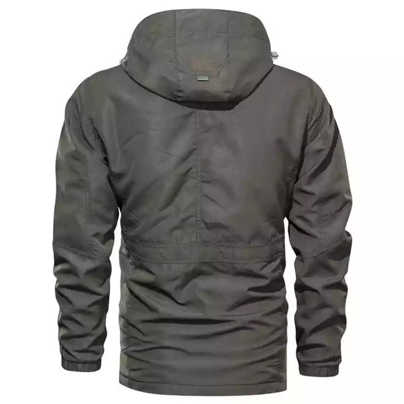 Herren Robust-Canvas-Fieldparka mit Kapuze, taillierendem Kordelzug und Multifunktions‑Taschen Echo Archiv