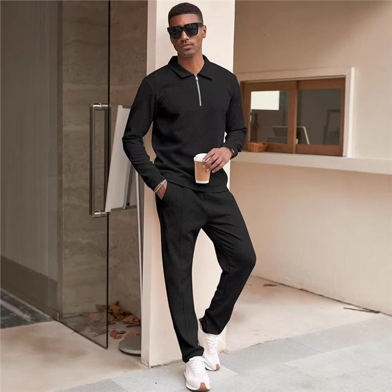 Herren lässiges Freizeit-Sweat-Set mit strukturiertem Obermaterial Echoarchiv