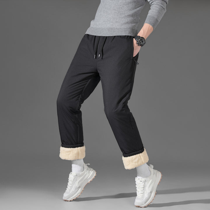 Herren leichte Reise Jogginghose mit elastischem Bund, Kordelzug, versteckten Reißverschlusstaschen und geradem Bein – Sorevano