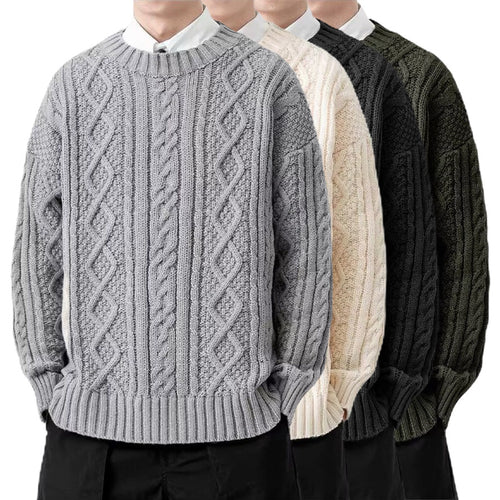 Herren Grobstrickpullover mit Zopfmuster Echo Archiv