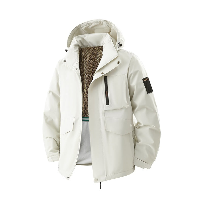 Herren Wasserdichte Outdoor-Multifunktionsjacke mit Kapuze & Fleece-Innenfutter Echoarchiv