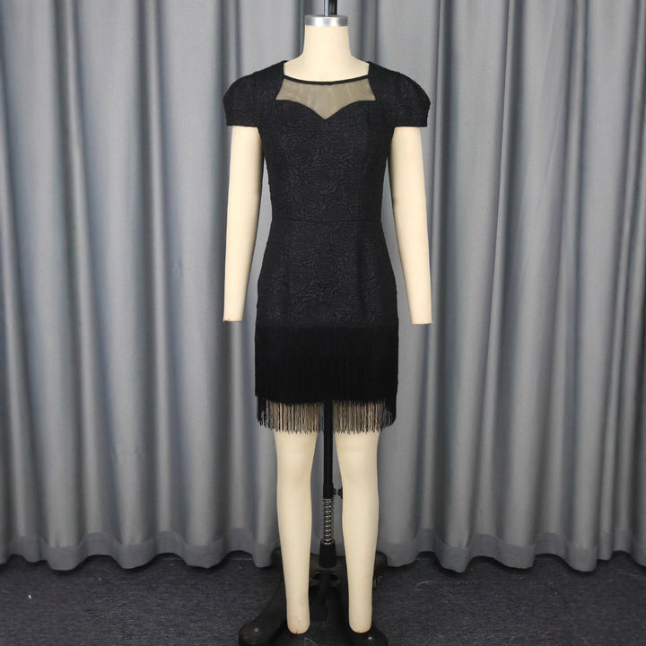 Damen Kleid mit elegantem Fransen-Saum und floralem Muster Echo Archiv