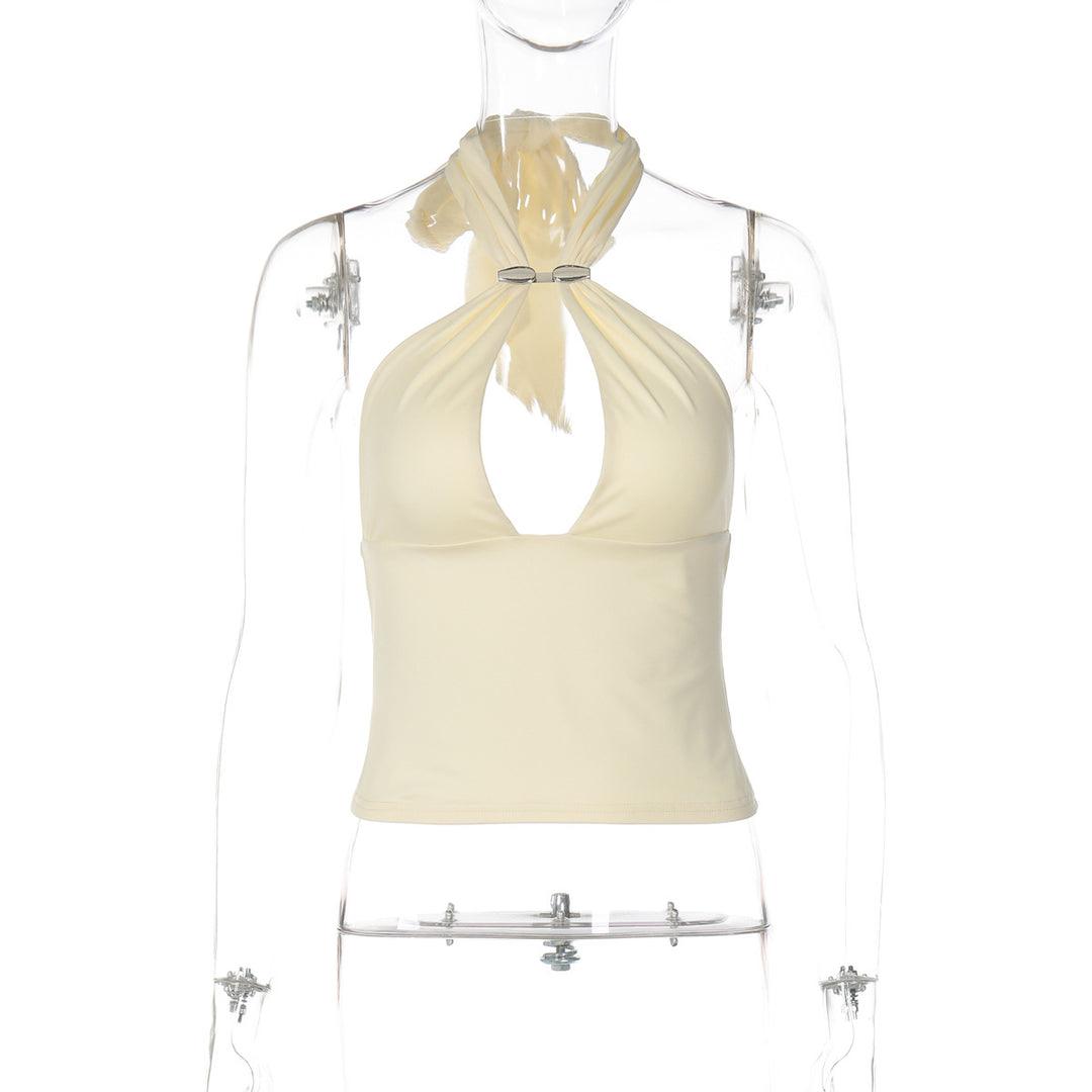 Damen Top mit raffiniertem Halterneck-Design und eleganter Schnalle Echo Archiv