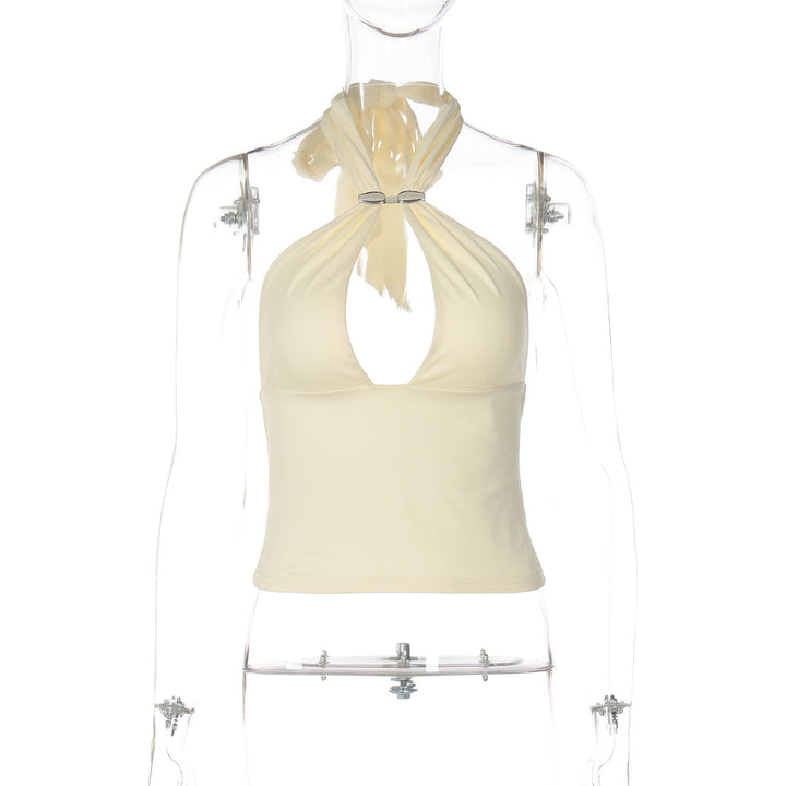 Damen Top mit raffiniertem Halterneck-Design und eleganter Schnalle Echo Archiv