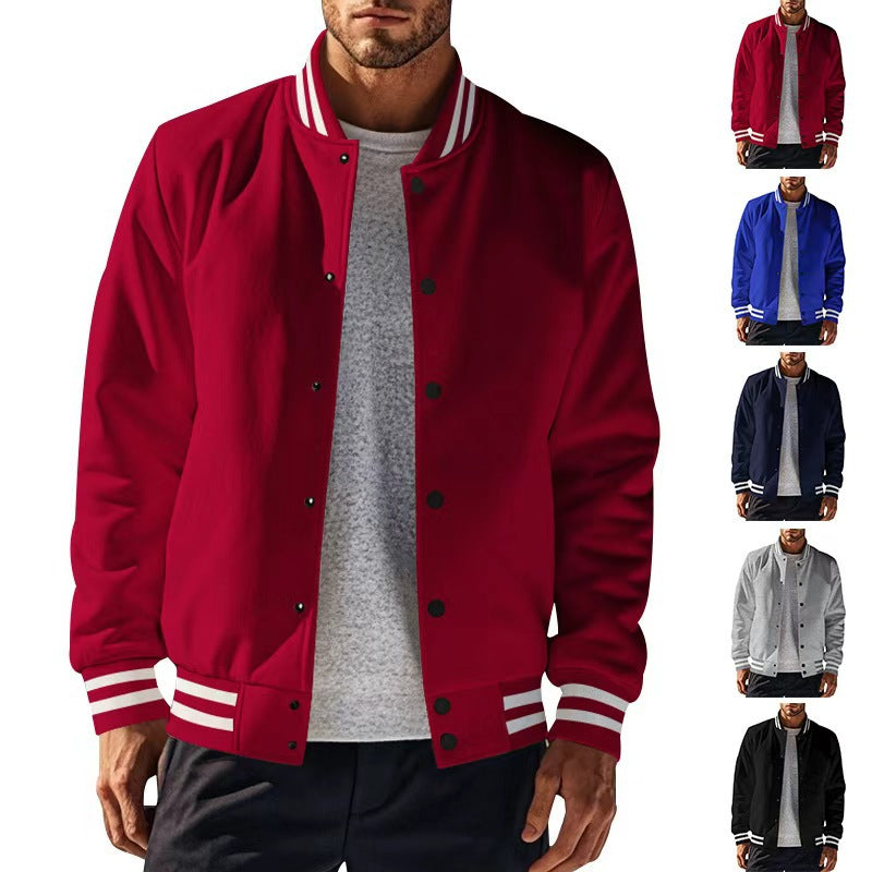 Herren sportliche Collegejacke mit praktischem Druckknopfverschluss Echoarchiv