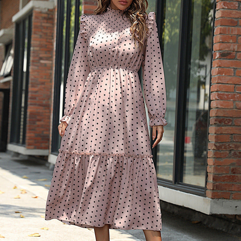 Damen Elegantes Langarm Kleid mit Rüschendetails Echo Archiv