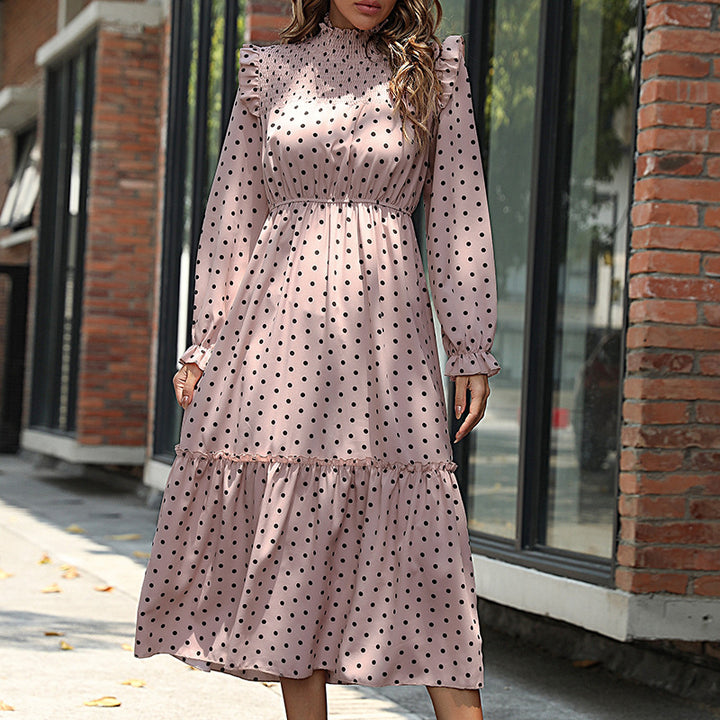 Damen Elegantes Langarm Kleid mit Rüschendetails Echo Archiv