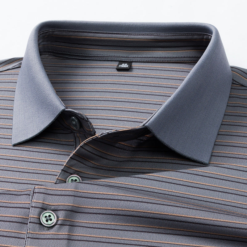 Herren Kurzarm Poloshirt mit innovativem Streifenmuster und atmungsaktiver Technologie Echoarchiv