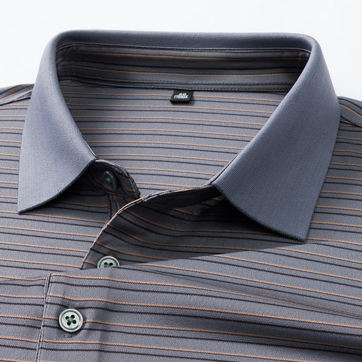Herren Kurzarm Poloshirt mit innovativem Streifenmuster und atmungsaktiver Technologie Echoarchiv