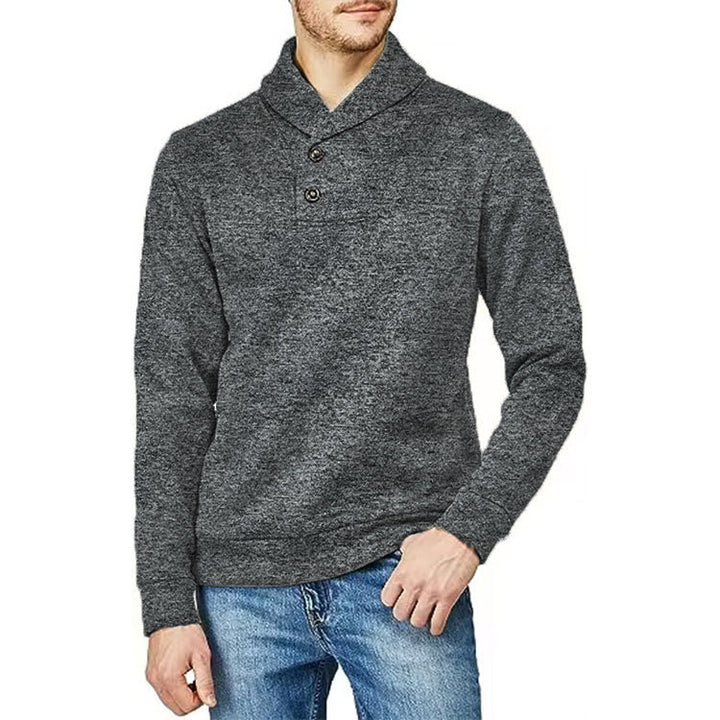 Herren Pullover mit Stehkragen und Knopfdetail Echoarchiv