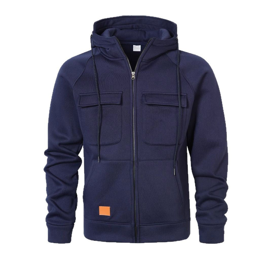 Herren Stylische Kapuzenjacke mit praktischen Taschen und Reißverschluss Echoarchiv