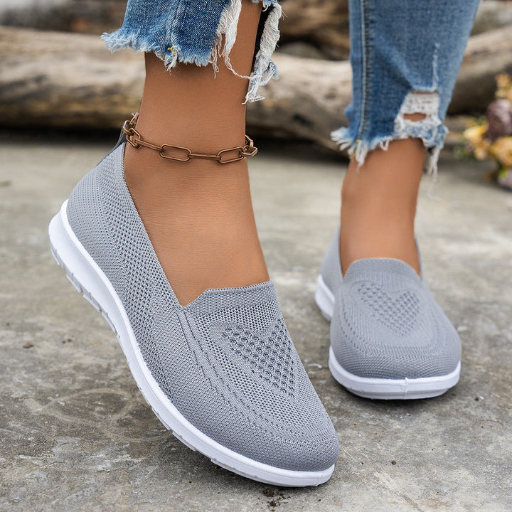 Damen Atmungsaktive Slip-On Freizeitschuhe mit komfortablem Absatz Echoarchiv