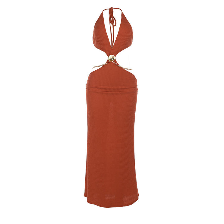 Damen Elegantes Langmaxikleid mit tiefem V-Ausschnitt und raffinierten Cut-Out-Details Echo Archiv