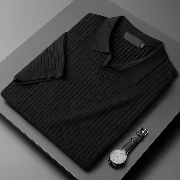 Herren Elegantes Polohemd mit Rippstruktur Echo Archiv