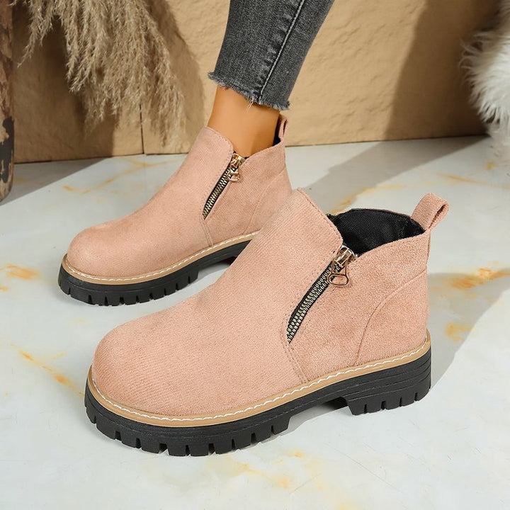 Damen Chelsea-Stiefelette mit profilierter Gummisohle und seitlichem Reißverschluss – Varelle