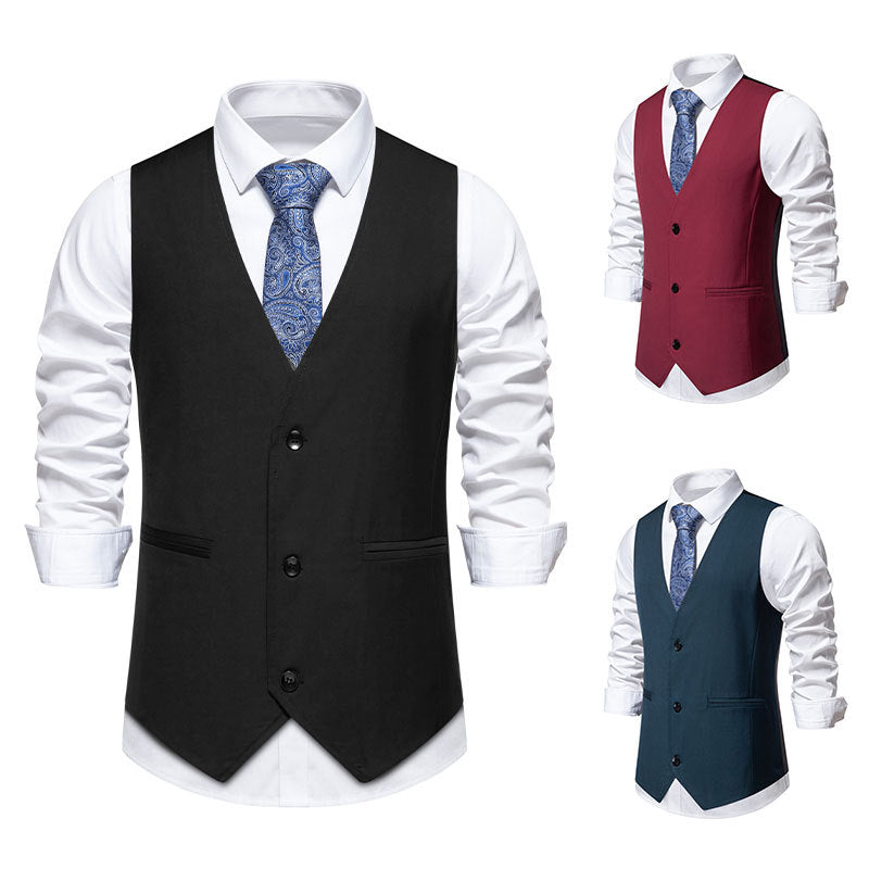 Herren elegante Anzugweste mit modernem Schnitt und praktischen Taschen Echoarchiv