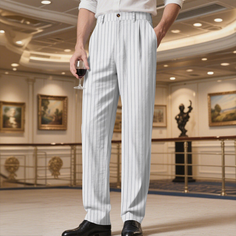 Herren elegante Baskenpantalons mit vertikalen Streifen Echoarchiv