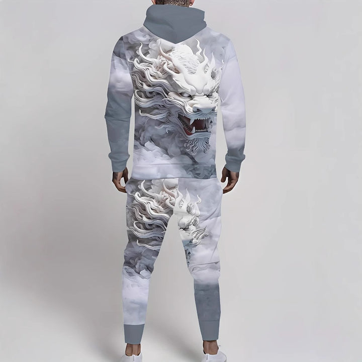 Herren Hoodie- und Jogginghose-Set mit einzigartigem Grafikdesign Echoarchiv
