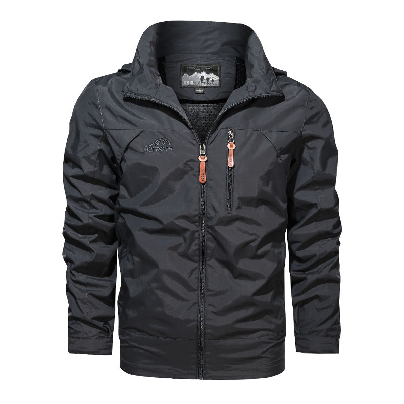 Herren nan leichte wasserabweisende Softshell Outdoorjacke mit Kapuze Brusttasche Echo Archiv