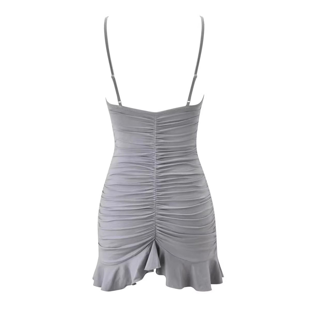 Damen verführerisches Minikleid mit Rüschensaum und glitzerndem Detail Echo Archiv