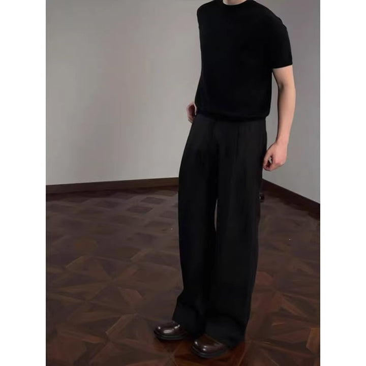 Herren Elegante und bequeme hoch geschnittene Anzughose Echo Archiv
