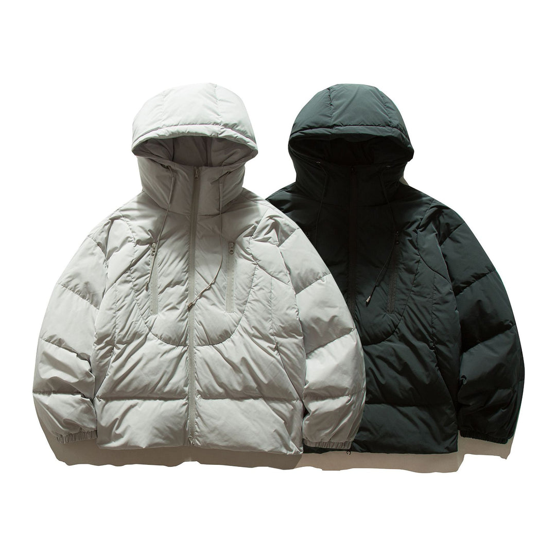 Damen Oversize gesteppte Kapuzenjacke mit voluminöser Thermowattierung Echoarchiv