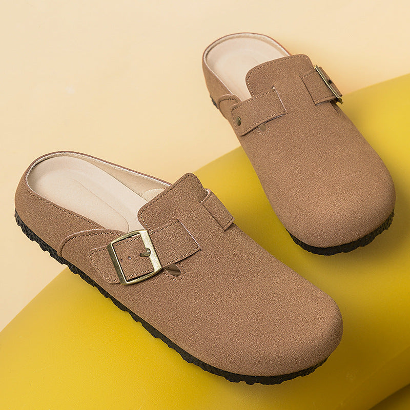 Damen nan gemütliche Nubuk-Slipper Clog mit verstellbarer Messingschnalle und ergonomischem Memory-Fußbett Echo Archiv