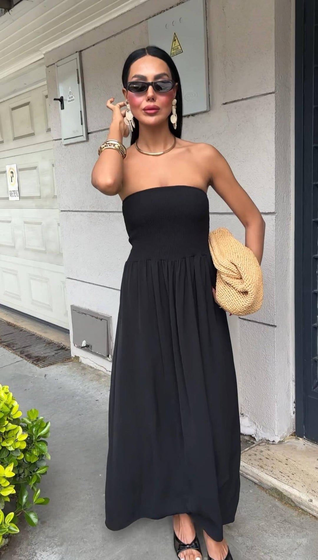Damen Strickmaxikleid mit elastischem Oberteil Echo Archiv
