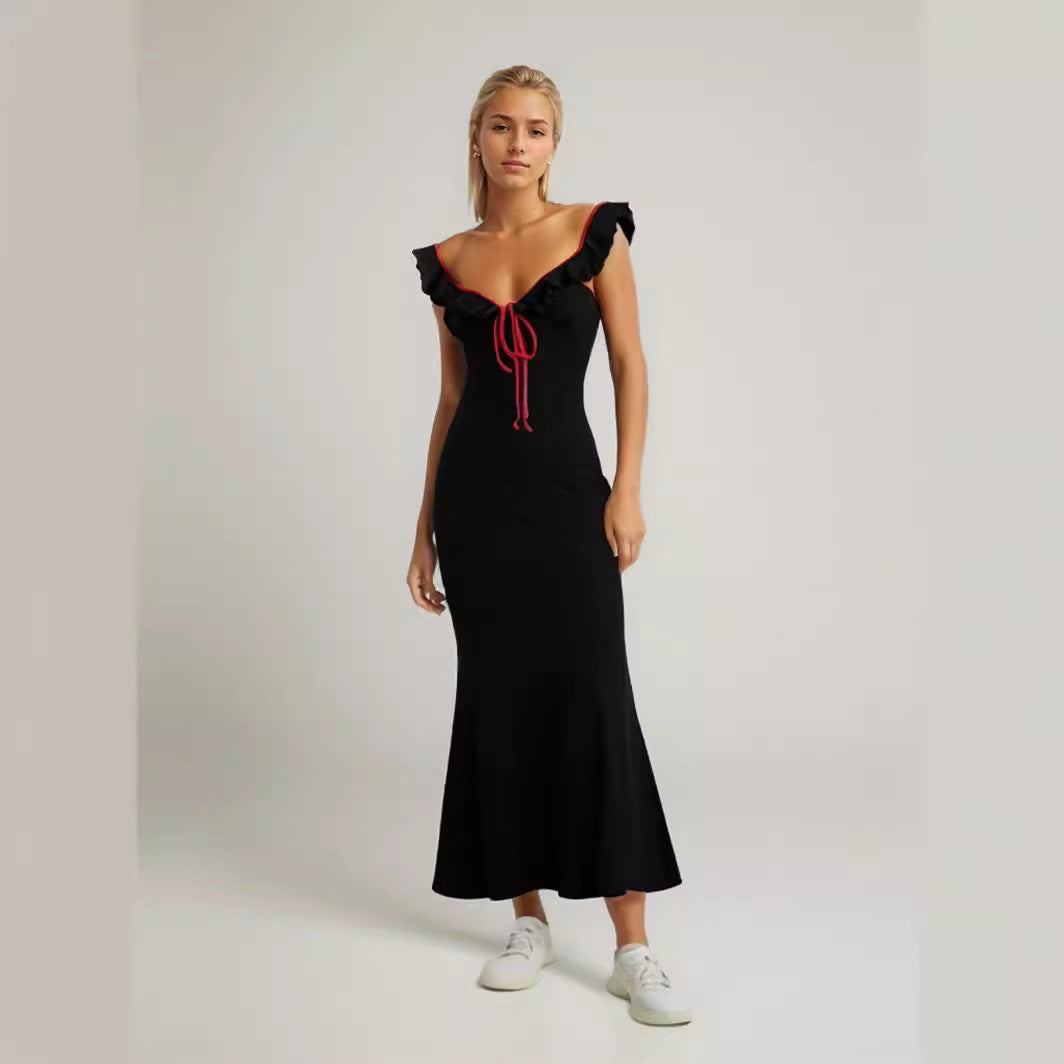 Damen Fließendes Maxikleid mit Rüschendetails Echo Archiv