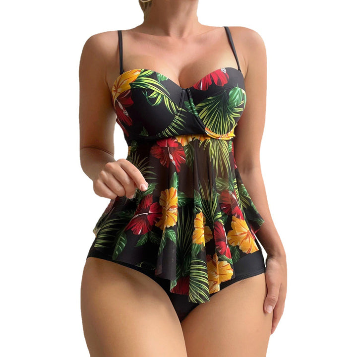 Damen Badeanzug mit Volants und floralem Print Echo Archiv