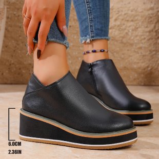 Damen nan Keilabsatz-Stiefelette mit seitlichem Reißverschluss und gepolstertem Komfortfußbett Echo Archiv