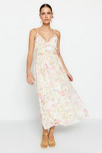 Damen Maxikleid mit floralen Mustern und fließendem Schnitt Echo Archiv