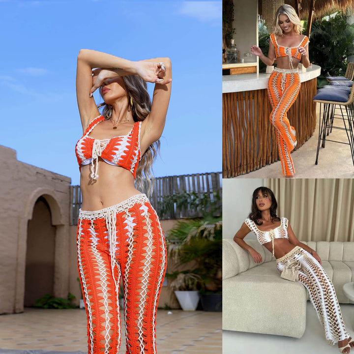Damen Häkel-Bikiniset mit weit geschnittenen Hosen Echo Archiv