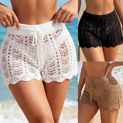 Damen Häkelshorts mit elastischem Bund und einzigartigem Lochmuster Echo Archiv