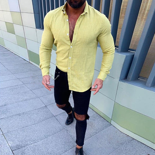 Herren elegante Langarmhemd Echoarchiv