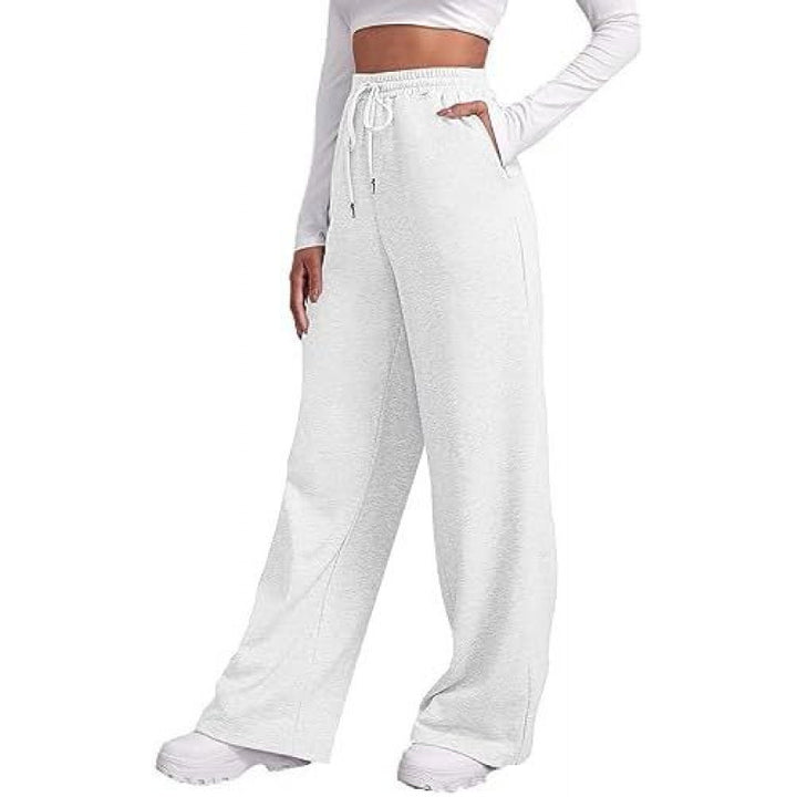 Damen nan fließende High-Waist Palazzo-Loungehose aus leichtem Jersey mit Elastikbund und praktischen Eingrifftaschen Echo Archiv