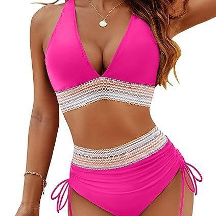 Damen Hochtaillierter Bikini mit schickem Cut-Out und verstellbaren Trägern Echoarchiv