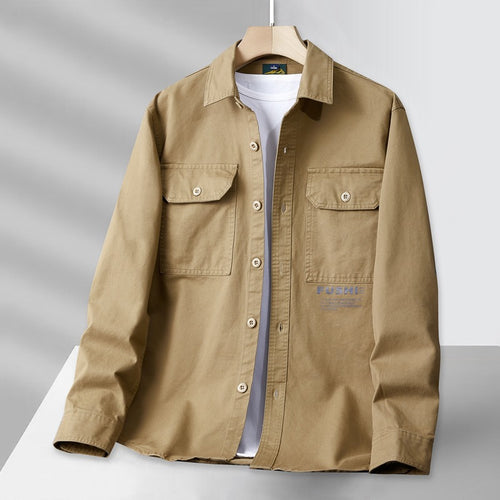 Herren Overshirt-Jacke im Utility-Stil mit Brusttaschen und Hemdkragen Echoarchiv